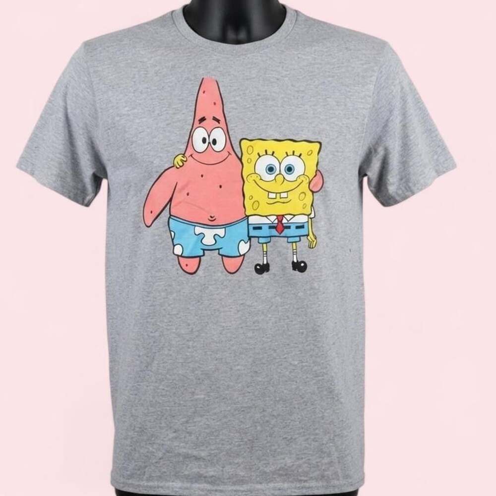 Nickelodeon SpongeBob SquarePants Patrick Star Heather Gray Graphic T-Shirt Medi